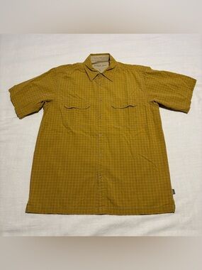 Men’s Aigle Int. Short Sleeve Button Down Shirt | Deep Mustard | Size Large